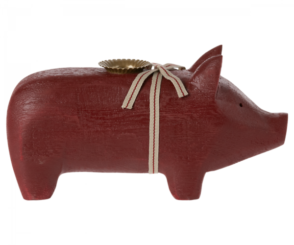 Holzschwein, medium - rot von Maileg