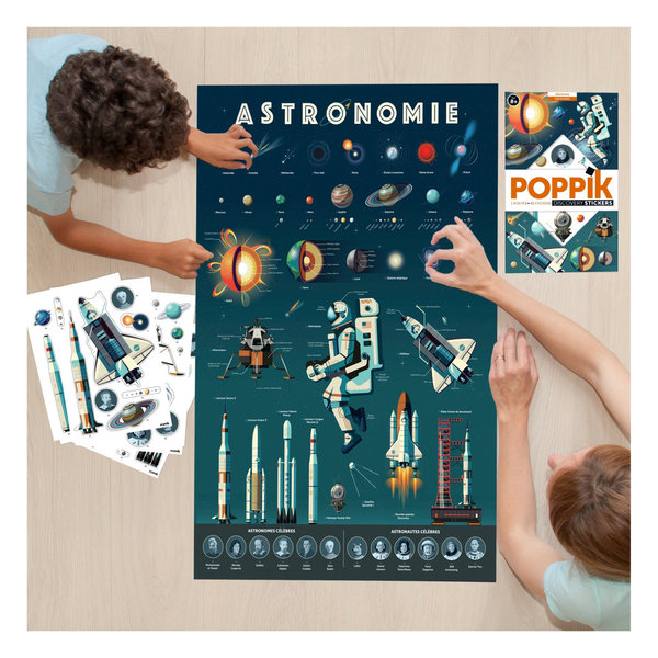 Poppik Stickerposter - Discovery (1 Poster + 40 Sticker) / Astronomie (8-12 J.)