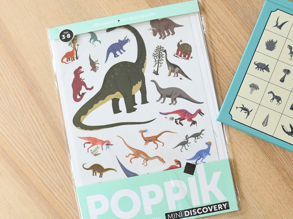 Poppik Stickerposter - Mini Discovery (1 Poster A4 + 26 Sticker) / Dinosaurier (3-8 J.)